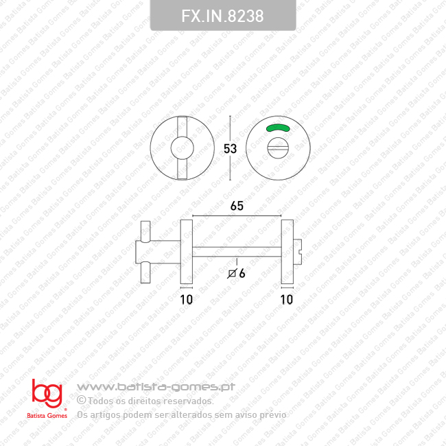 Fecho WC com indicador - INOX 304